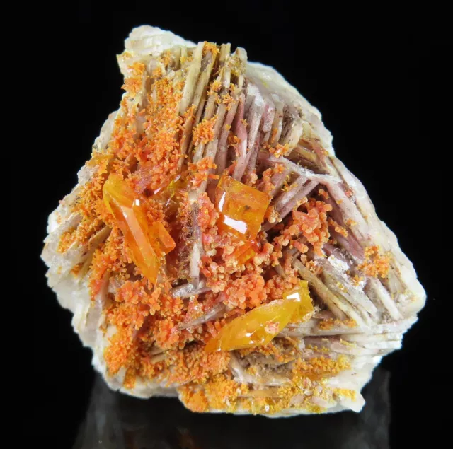 WULFENITE crystals with Mimetite on Barite * Rowley Mine, Arizona