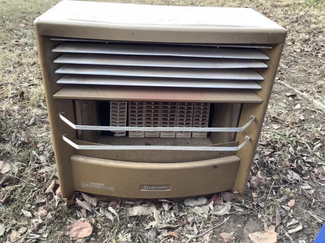 Vintage Dearborn Room space Heater 39,950 BTU Natural Gas with grates motor Vintage Dearborn Room space Heater 39,950 BTU Natural Gas with grates motor