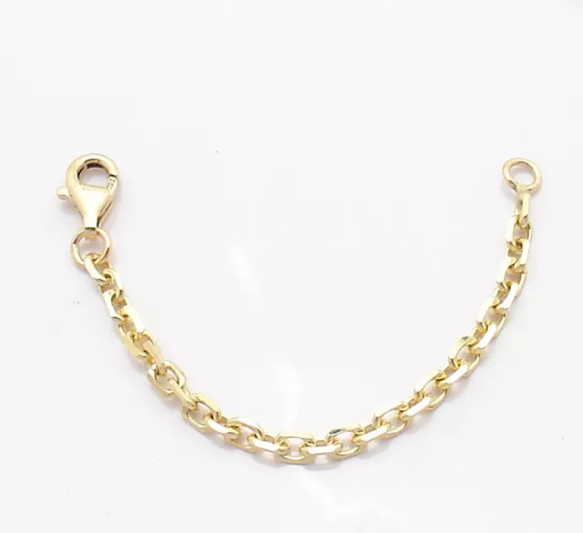 4mm Heavy Duty Solid Cable Chain Necklace Extender Real 14K Yellow Gold