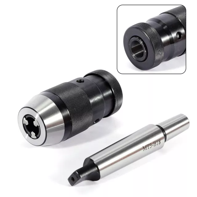 Heavy Duty Drill Press Chuck Keyless 1/32"- 5/8" +MT3-B18 Arbor for Mill 1-16MM