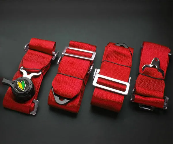 Off Road beginner Emblem 4 points Cam Lock Red Quick Release Harness Seat Belt