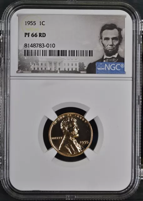 1955 Proof Lincoln Cent, NGC PF66RD