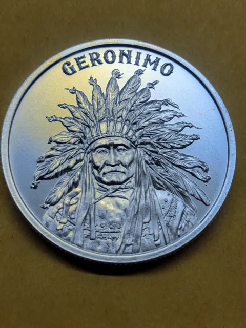 2023 Wild West Legends Geronimo Indian  1 Troy Oz Fine Silver Collectable Coin
