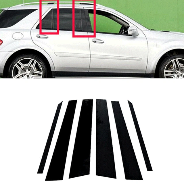 6pcs Décorative Fenêtre Garniture Couverture Pilier Pour Automobile