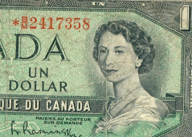 ((STAR - REPLACEMENT)) $1 1954 Bank of Canada - Ottawa ** DAILY CURRENCY AUCTION