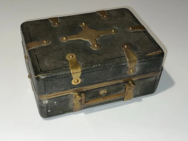 Ancien Coffret  "M.g" Paris Boite À Bijoux  Necessaire De Toilette Vers  1900