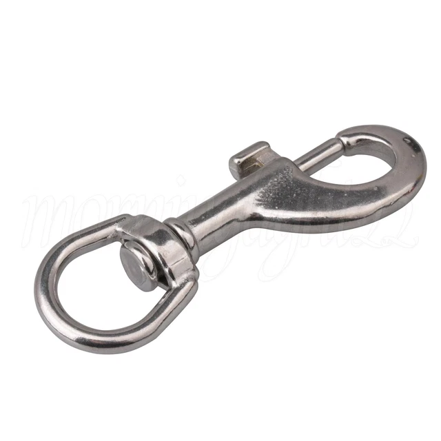 304 80mm Stainless Steel Swivel Eye Bolt Snap Hook Working Load Limit Thick Hook