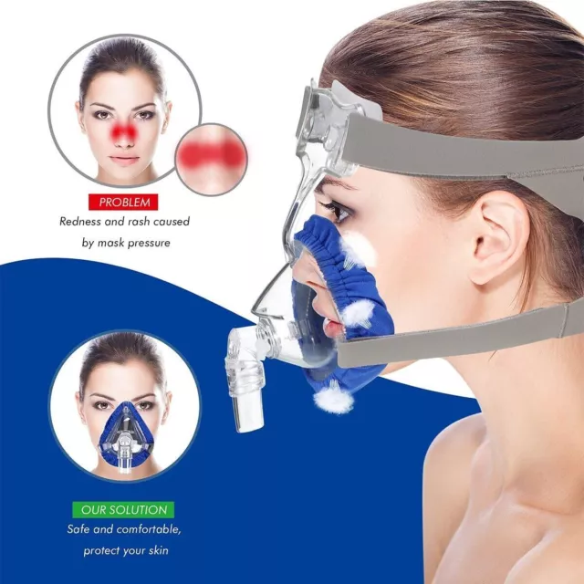CPAP Mask Liners Comfort Cover Fabric Reduce Air Leaks Skin Irritat Reusable 2/4