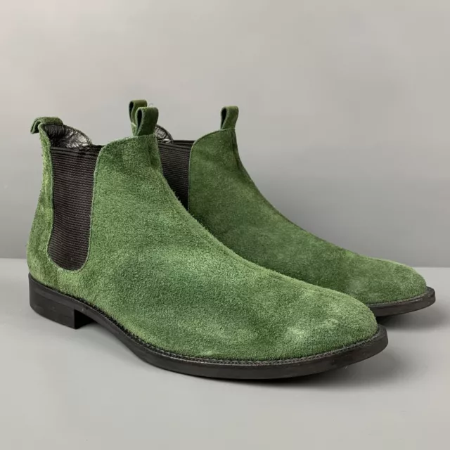 COMME des GARCONS HOMME PLUS Taille 10 Vert Daim Noir Bottines 2