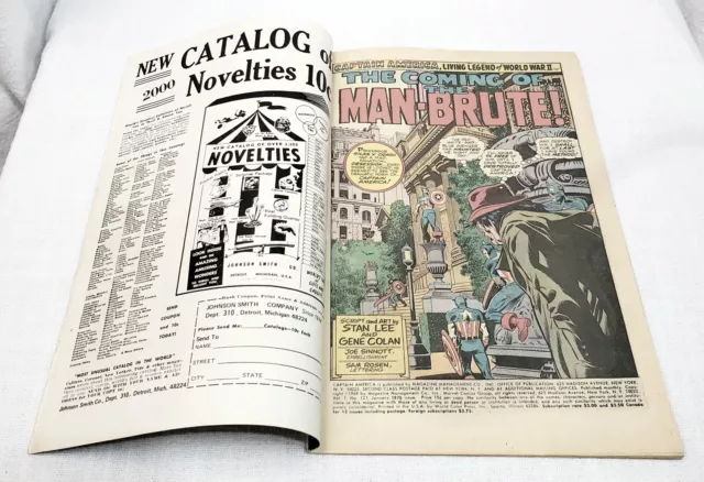 1970 Captain America 121 Marvel Lot Colan 1st  App Of Man-Brute Avengers ~ G/VG 3