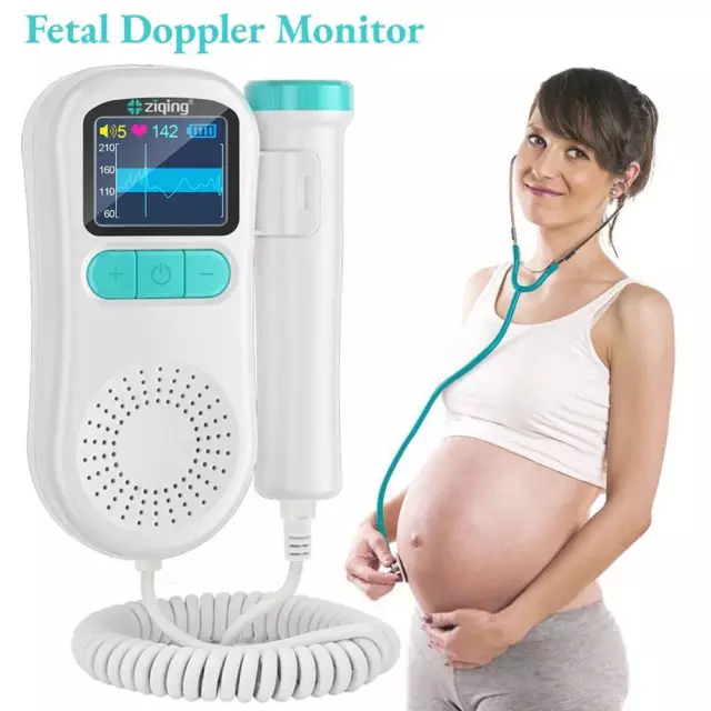 Fetal Doppler Heart Rate Meter Digital Curve Dual Display Home Prenatal Monitor