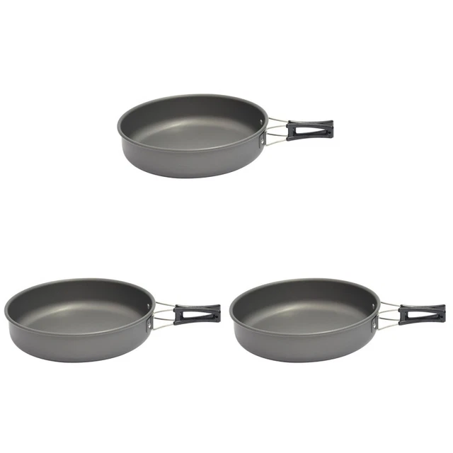3 piezas camping exterior no stick pan práctica cocina olla aluminio