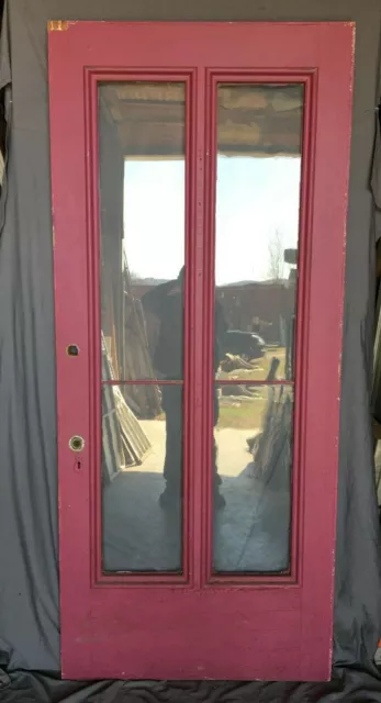 1 Antique Exterior Large 1887 Victorian 39x90 Entryway Door Magenta Old 449 -21B