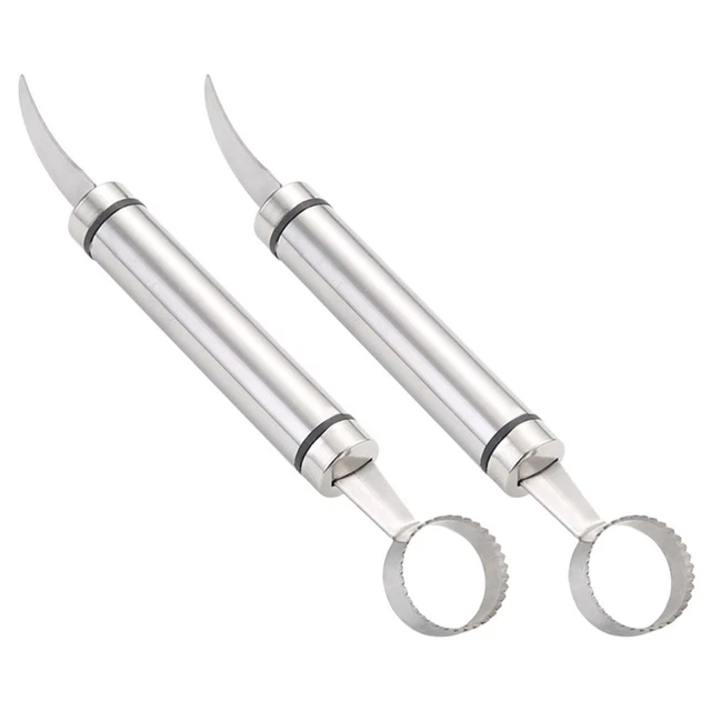 2 piezas Abredor de pelador de naranjas Acero inoxidable Eliminador de pescado Silver