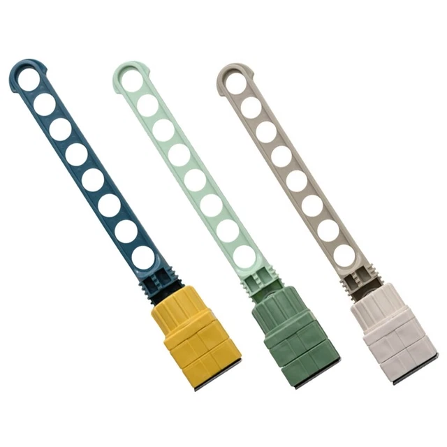 Plastic Retractable Clothes Hanger 8 Holes Wall Drying Rack Window Frame Clip