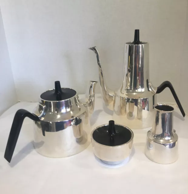 MCM Cohr Denmark Atla By Hans Bunde Retro EPNS Silver Plate Tea Set See Descrip