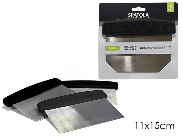 Raschietto Per Pasta In Acciaio Con Manico Legno - 2 Pezzi Per Impasto E Pizza - Foto 5