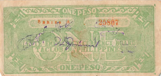 Philippines (Tacloban) 1 Peso 1942 *RARE*
