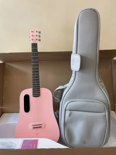 Lava Blue Lava touch Coral Pink electric acoustic guitar