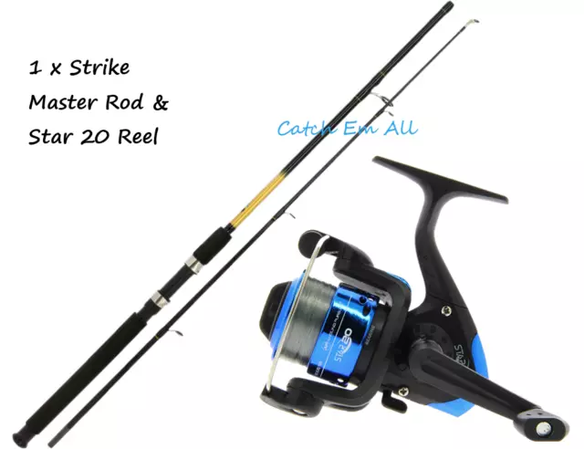 1 x 6ft Strike Master 2pc Spinning Fishing Rod and Reel Star 20 Fishing Reel