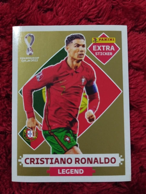 CRISTIANO RONALDO LEGEND Qatar 2022 Panini Extra Sticker Gold Mint 57 cristiano-ronaldo-legend-qatar-2022-panini-extra-sticker-gold-mint-57