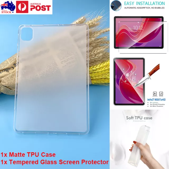 For Lenovo Tab M11 11" Clear Matte Case Cover + Tempered Glass Screen Protector