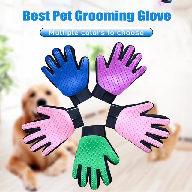 Best Pet Grooming Glove Brush Massage Bathing Mitt Dog Cat Fur Hair Removal Comb