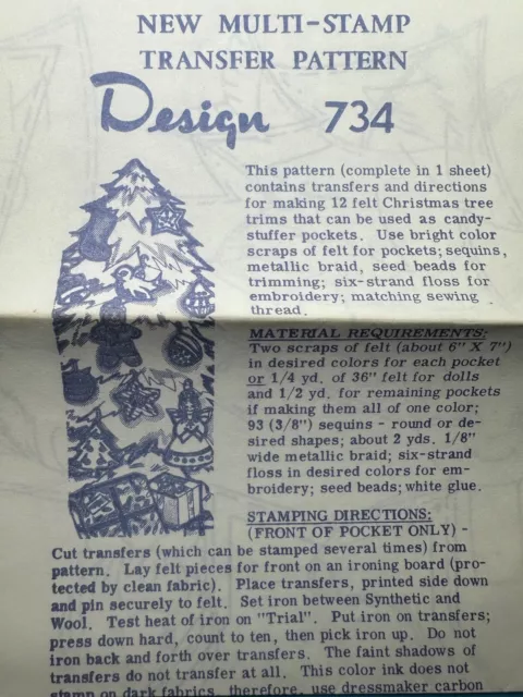 Felt Christmas Tree Trims Pattern Mail Order Laura Wheeler 734 1970's Vintage 2