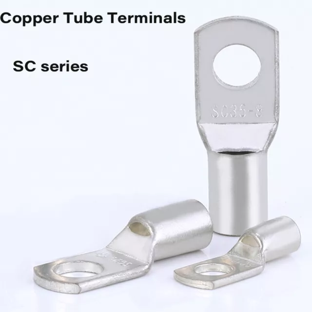 Tinned Copper Tube Terminals Wire Connector Cable Lug Ring Crimp Terminals