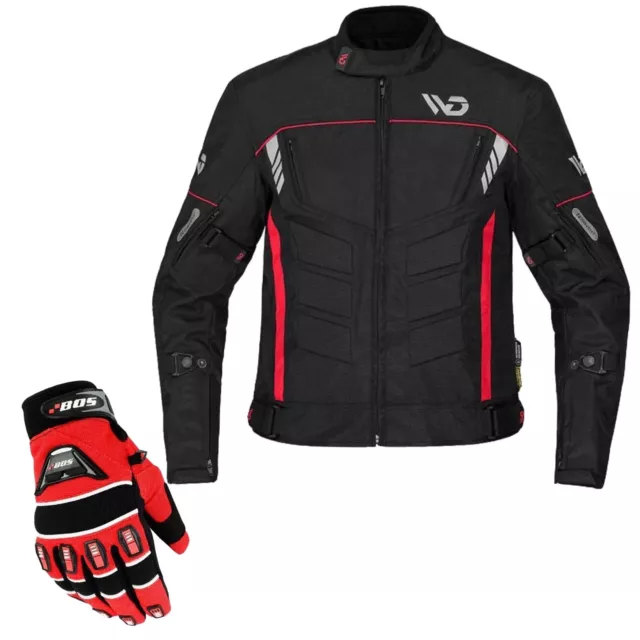 Herren Motorrad Textil Jacke mit Protektoren Biker Motorrad Jacke Wasserdicht