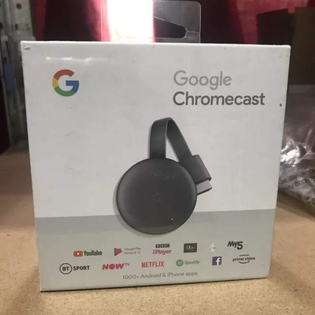 Google Chromecast 3rd Gen HD Digital Media Streamer - Charcoal (SEALED)