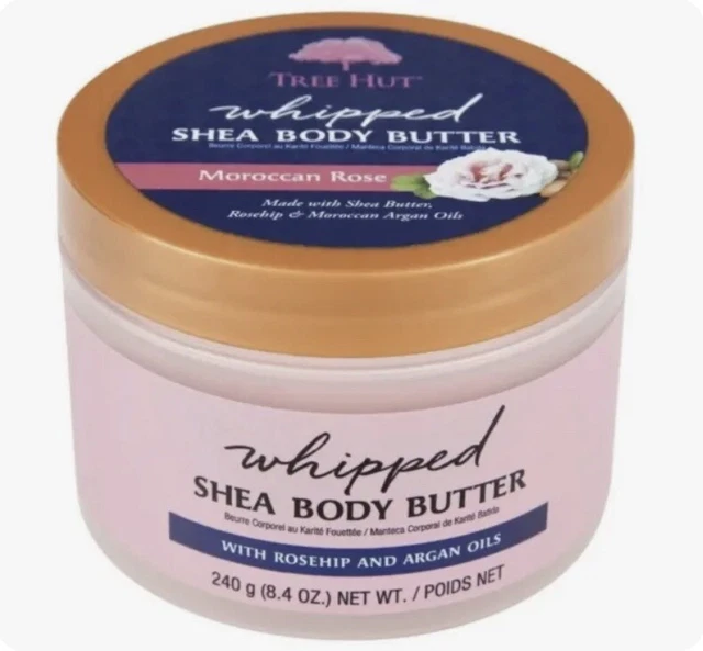 Tree Hut Whipped Shea Body Butter MOROCCAN ROSE 8.4oz w/ Rosehip & Argan Oils