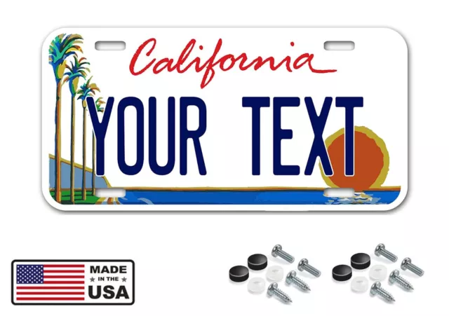 California Palm Trees ANY TEXT YOUR NAME Personalized Aluminum License Plate Tag