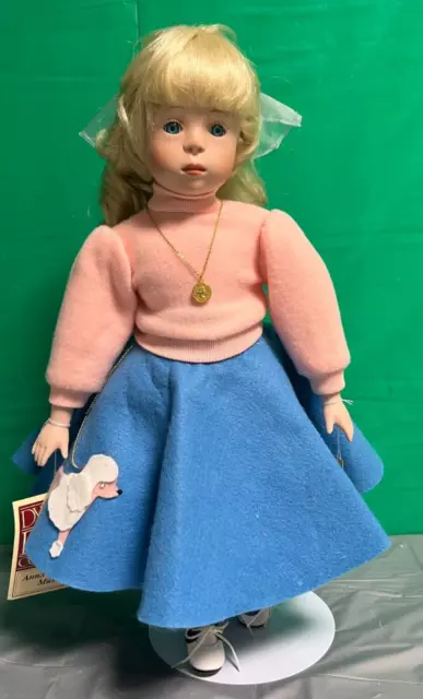 Blonde Bright Blue eyed Dynasty Porcelain Musical Doll - Anna Collection
