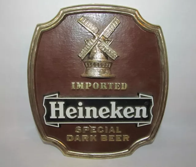 Heineken Special Dark Beer Advertising Beer Sign w/Stand Vintage