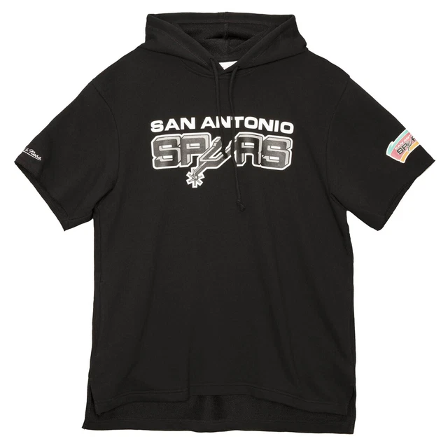 Mitchell & Ness NBA San Antonio Spurs Ss Felpa con Cappuccio da Uomo Nero
