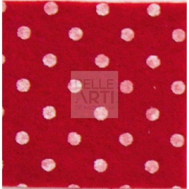 Panno Lenci 1 Mm 30X40 Cm Rosso/Bianco A Pois