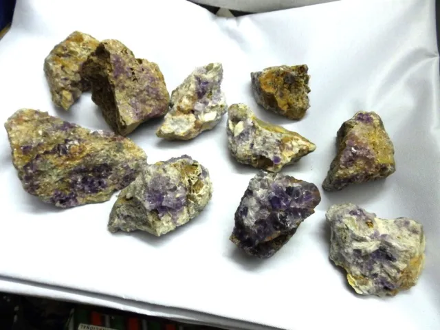 Minerales " Excepcional Lote De 10 Fluoritas De Berbes (Asturias)  -  2A24 "