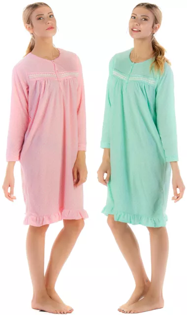 Casual Nights Women's Long Sleeve Micro Fleece Cozy Night Gown