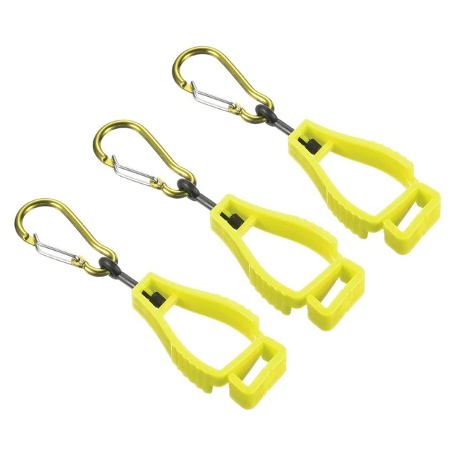 Guanto Protezione,3pz Guanti Afferra Cattura Evita Perdita Gancio Clips,Giallo
