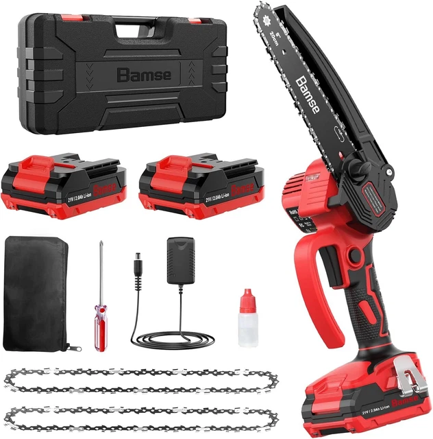 BAMSE MINI CHAINSAW 8 Inch, Cordless Chainsaw Brushless with 2 ...