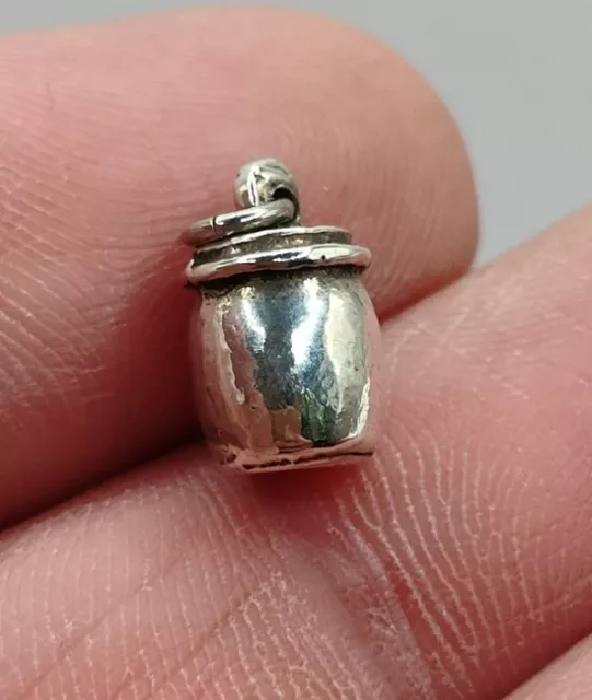 Unknown Silver Barrel Pendent Metal Detecting Find (293)