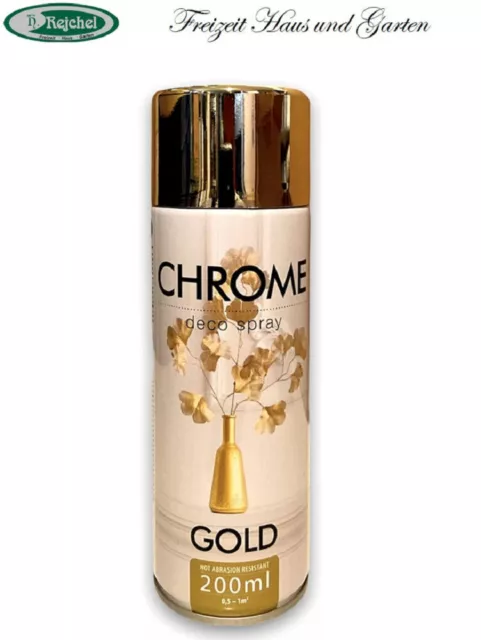 Chrom Gold Effekt Sprüh-Lack Deco Farb-Spray Sprüh-Acryllack Spray-Dose 200ml