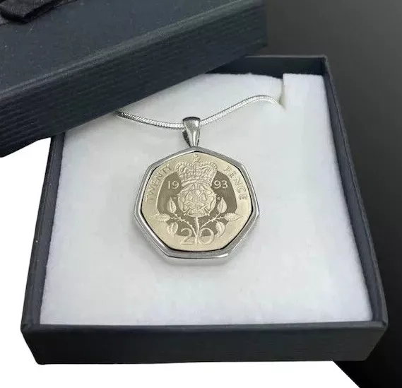 Twenty Pence 20p Coin Pendant - Choose the Year - Birthday Gift