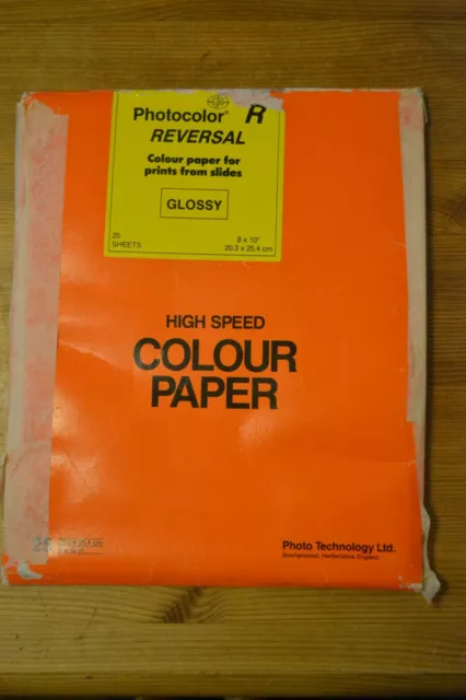 Photocolor reversal colour paper for prints from slides 8x10 glossy 25 sheets