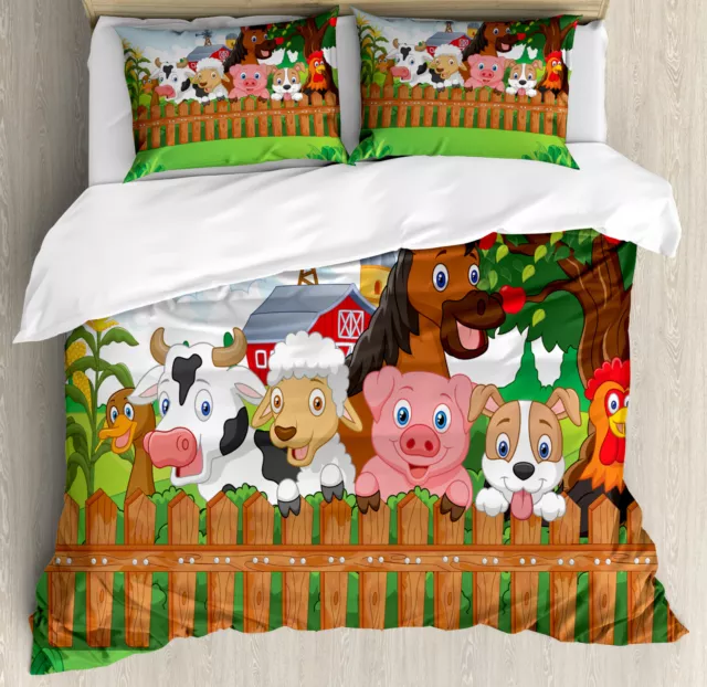 Dibujos animados Juego de Funda Nórdica Farm Animals Mascotas