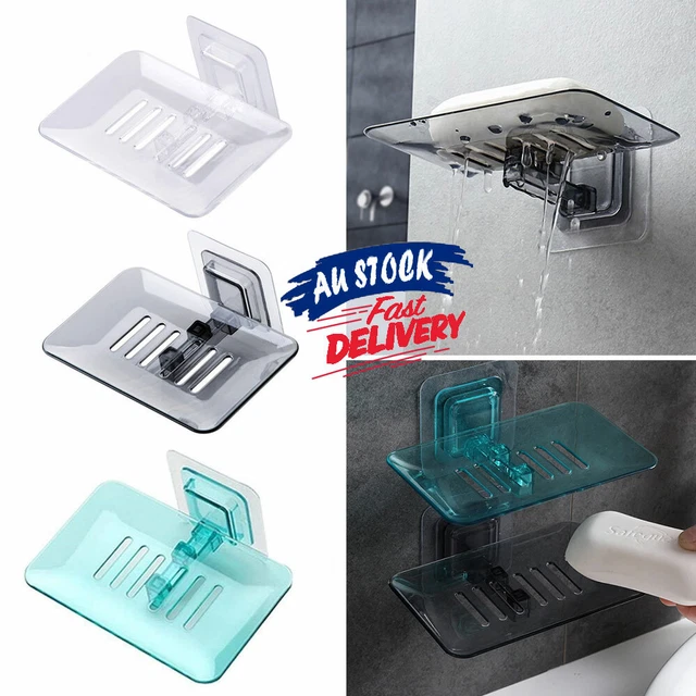 Suction Tray Holder Bathroom Waterfall Dish Storage Soaps Plate Case Containers