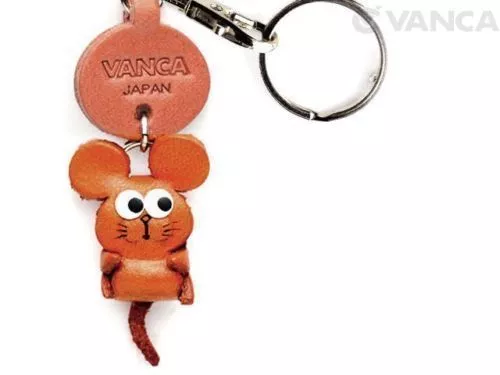 Little Mouse Handmade Leather Zodiac Keychain *VANCA* Made in Japan #56256