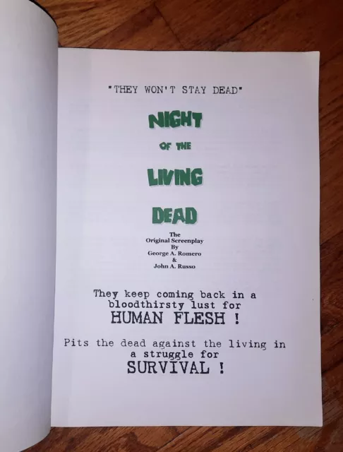 Night of the Living Dead Custom Made Copy of the script from the 1968 Movie. 2