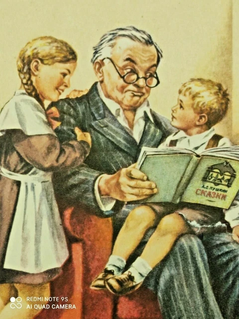 Un cuento interesante. POSTAL ANTIGUA URSS. Coleccionables.1956. Sin publicar RARA